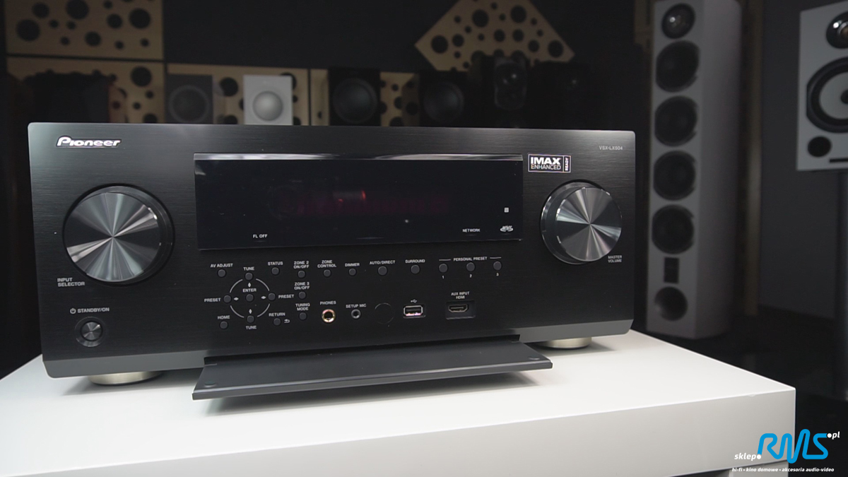 Pioneer VSX-LX504 przód odsłonięta klapka