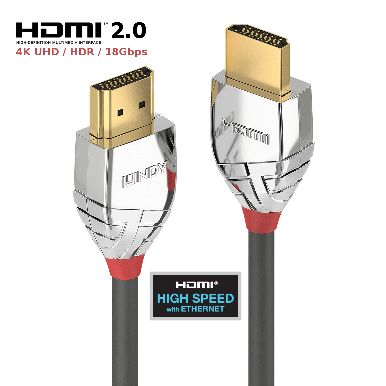 Lindy Cromo Line HDMI Nowe kable HDMI 2.0 z obsługą 4K UltraHD, HDR i Dolby Vision