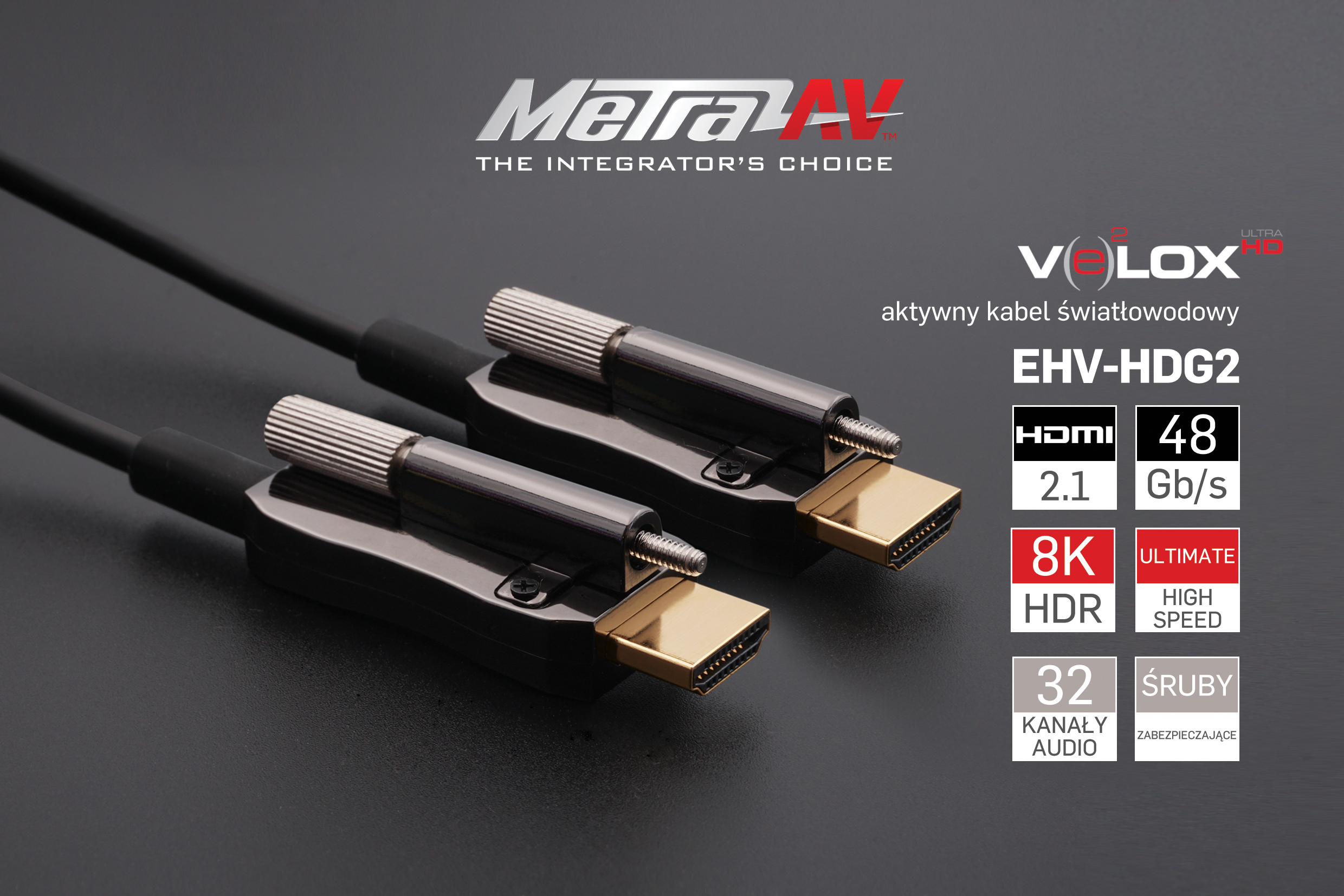 MetraAV EHV-HDG2: Światłowód HDMI z serii Velox