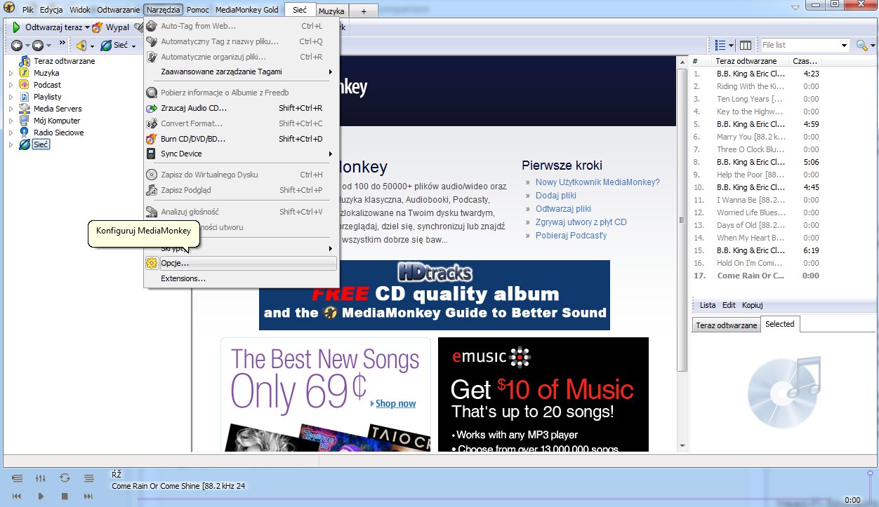 Media Monkey - narzędzia.