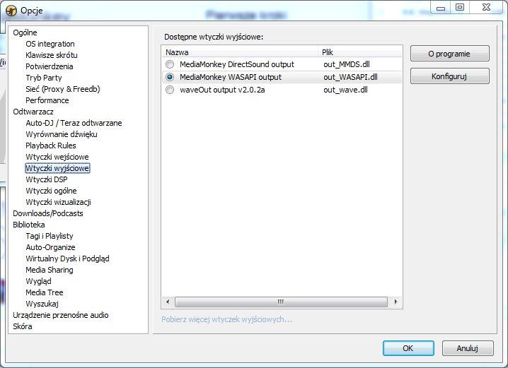 Media Monkey - opcje.